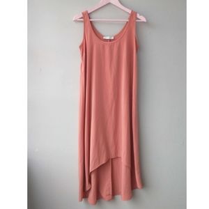 Lush Salmon Color High Low Boho Summer Dress